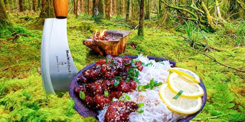 Lemon Crunchy Chicken cooked in the middle of the forest