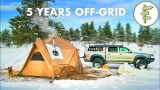 EXTREME Off-Grid Living in a 4 Season Tent & Tiny Truck Camper