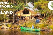 Man Living Off-Grid in a Tent on an Island