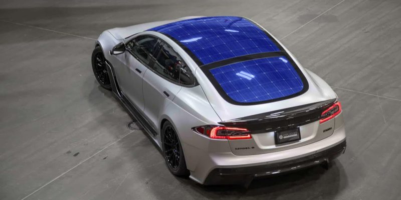 Solar Panels on a Tesla