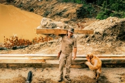 Building an Off Grid Woodworking Workshop Log Cabin in the Forest