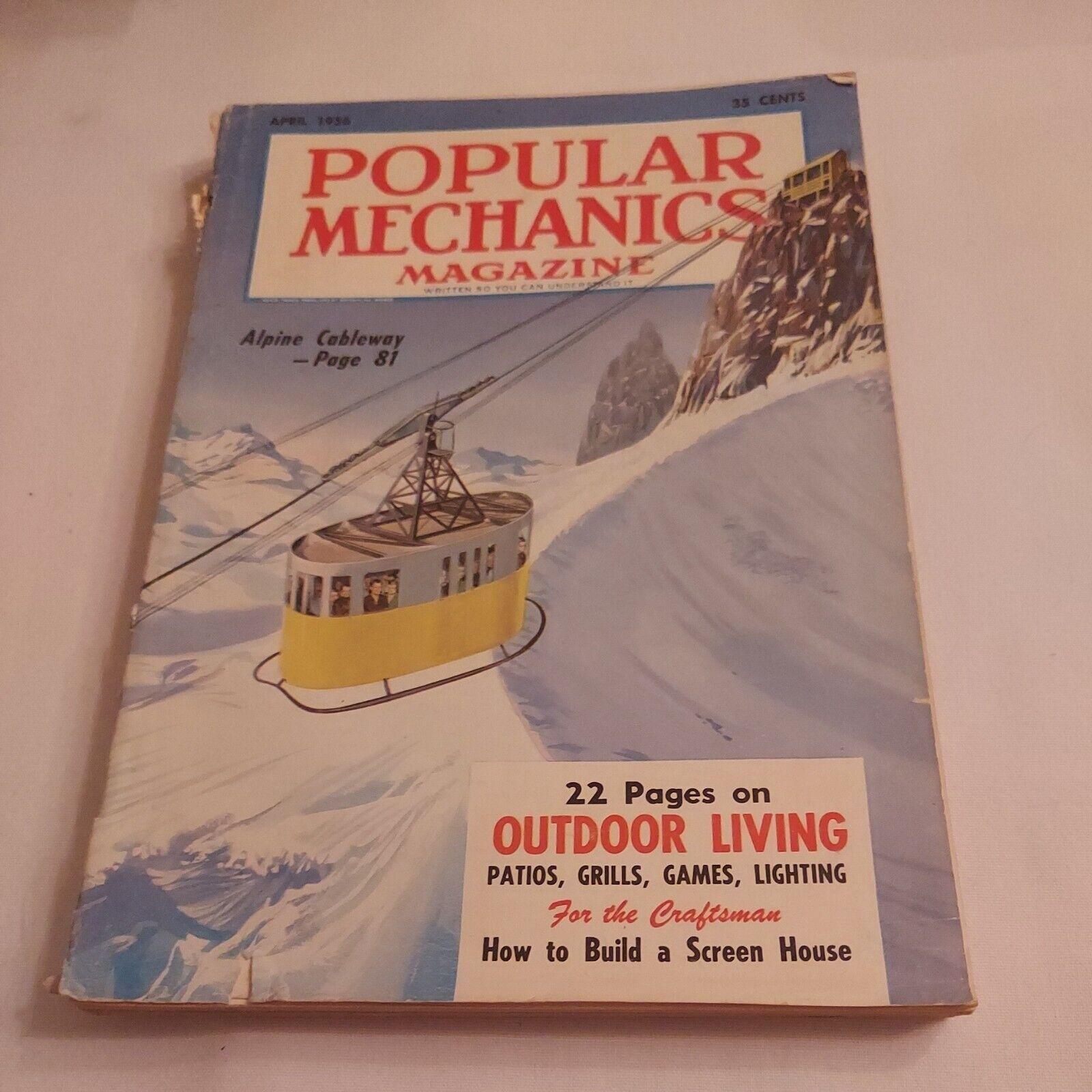 1956 April, Popular Mechanics Magazine, How To Build A Screen House (MH417)