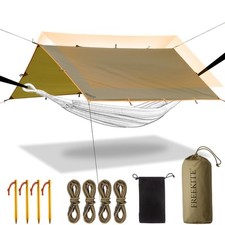 Camping Tarp Tent Portable Multifunctional Bushcraft Backpacking Tear-Resista...