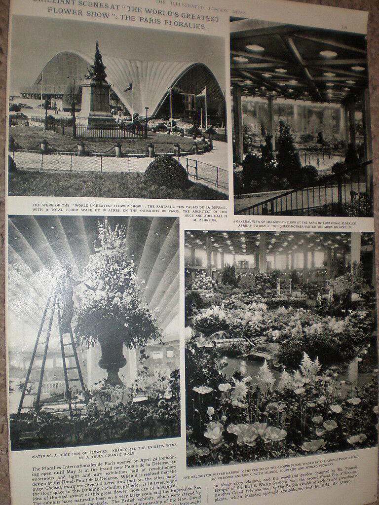 Photo article world's biggest flower show the Paris Floralies 1959 France