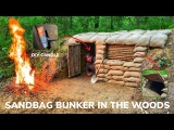 Solo Overnight Building a Sandbag Shelter In the Woods