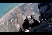 Over the Shoulder F-16 Demo Cockpit Footage Myrtle Beach Airshow