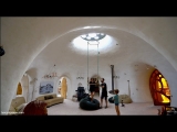 Underground dome house of the family who led geese to fly home