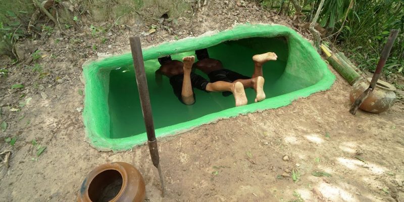 Building  A Temple  Swimming Pool Underground