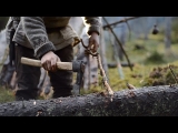Bushcraft trip – natural shelter, drying meat, no sleeping bag, all night fire, homemade axe etc.